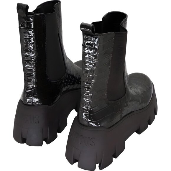 CIRCUS NY Croc Texture Ana Platform Boots Brown Size 8.5 - Picture 3 of 6